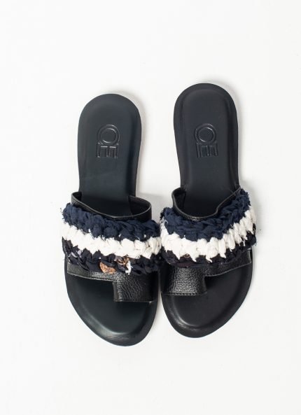 OE x Perca Project – White Mendanau Leather Sandal