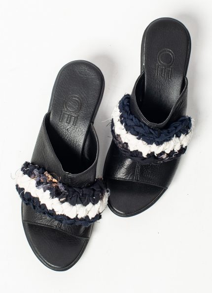 OE x Perca Project – White Mendanau Leather Wedges