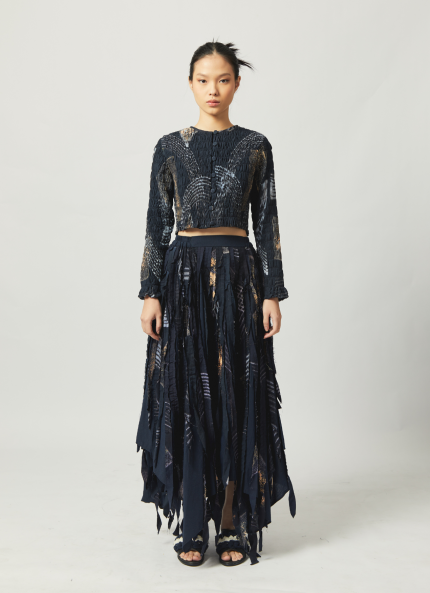 Black Pauh Batik Top