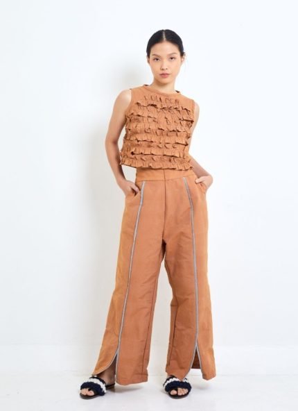 Brown Mandira Basic Tenun Pants