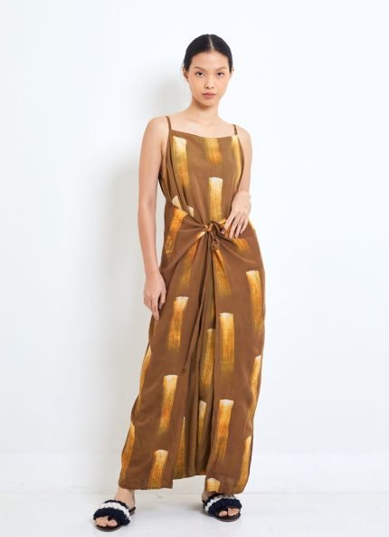 Brown Sumba Batik Ikat Dress