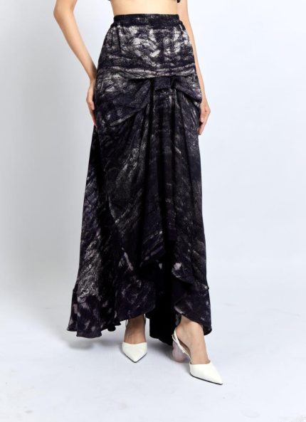 Black Prana Batik Rayon Skirt
