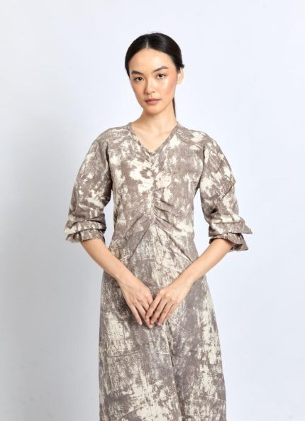 Grey Lavani Batik Dress