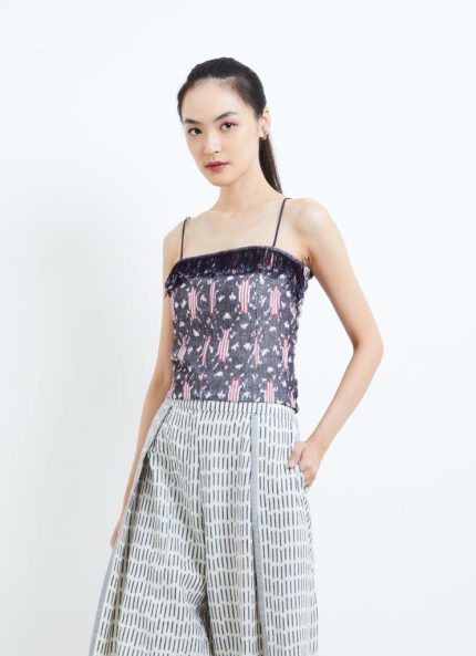 Grey Camelia Tenun Top