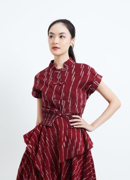 Red Xia He Tenun Top