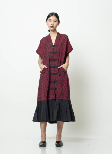Red Samalaya Lurik Dress
