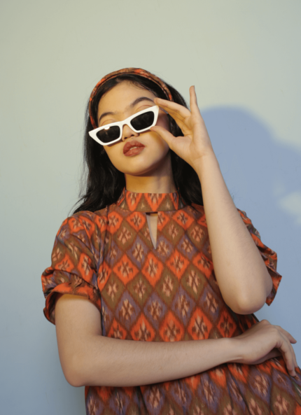 Orange Pinang Tenun Dress