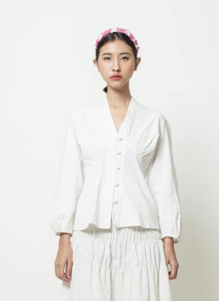 White Niu Tenun Top