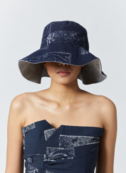 Black Poean Reversible Batik Hat