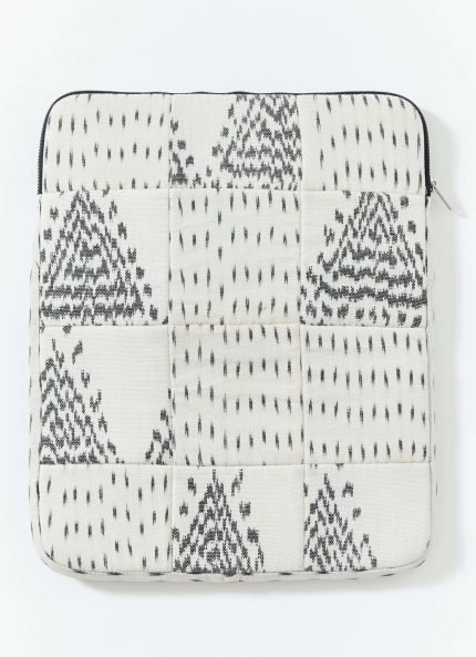 White Festive Tenun Laptop Sleeves