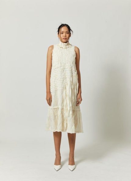 White Poso Tenun Baron Dress