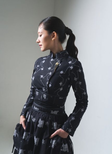 Black Gayatri Batik Top