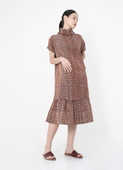 Brown Saleo Tenun Dress