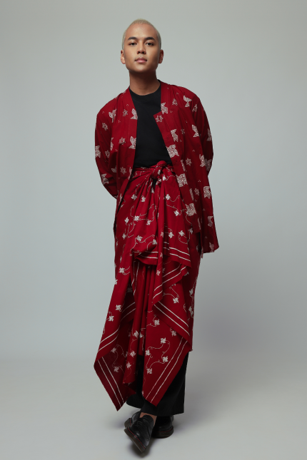Red Samsara Batik Kain Satin
