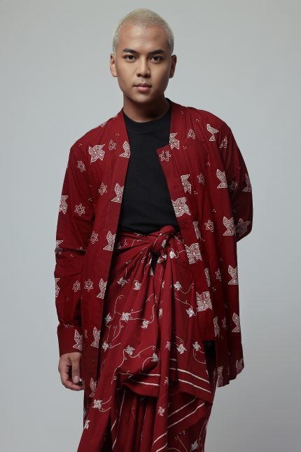 Red Abbiyya Batik Outer