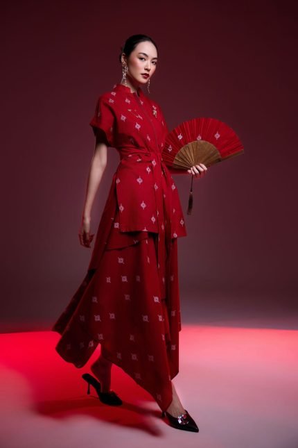 Red Xiao Batik Fan