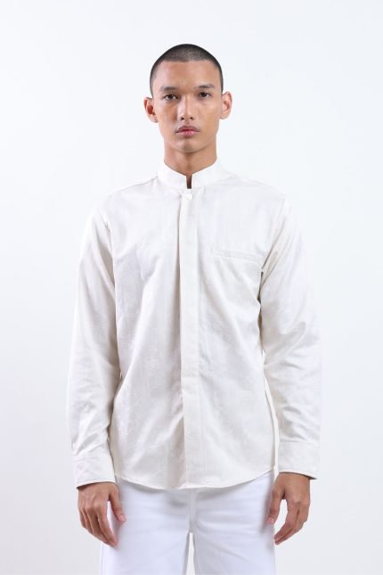 White Baku Jacquard Shirt