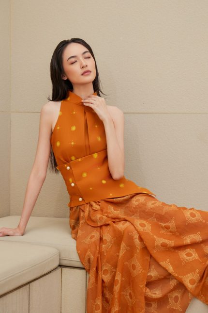 Orange Fei Batik Obi