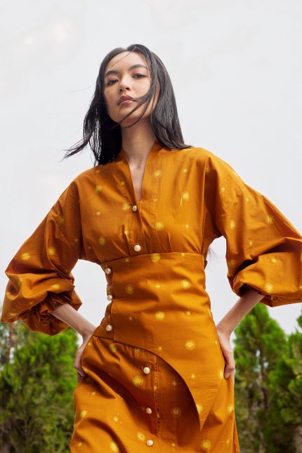 Orange Seruni Batik Dress