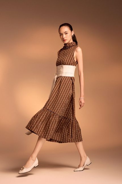 Kanawa Brown Handwoven Tenun Dress